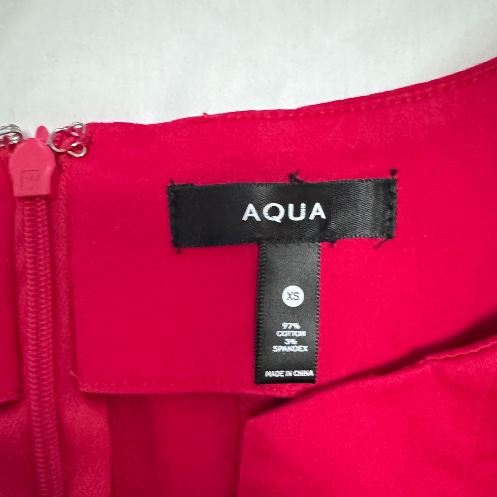 AQUA  Red Paneled Midi Dress in XS Size - Picture 8 of 11